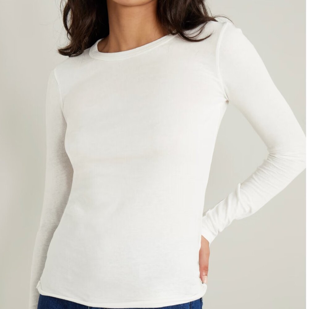 NWT White SLVRLAKE Cotton-jersey T-shirt- small